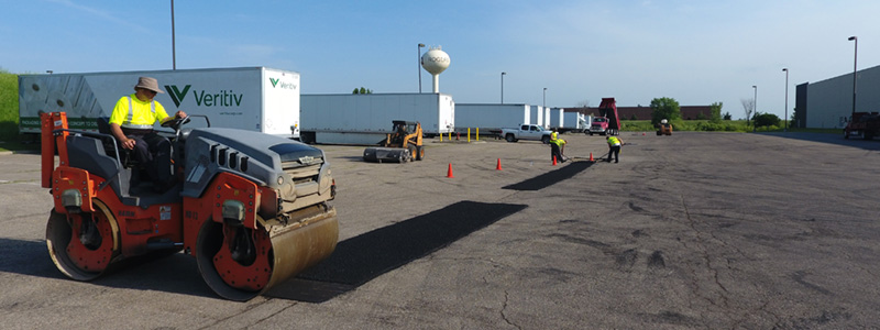 Asphalt Patch Repair on a commercial parking lot